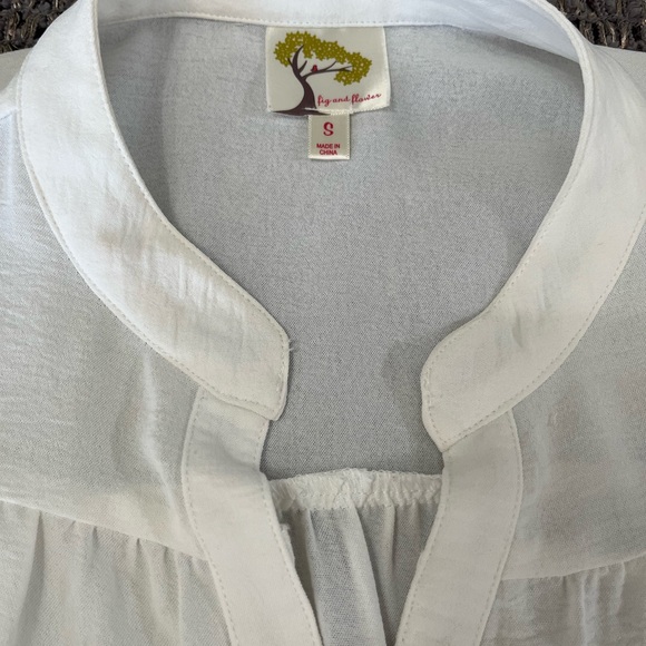 Embroidered White Blouse with Orange Accents - Picture 3 of 6